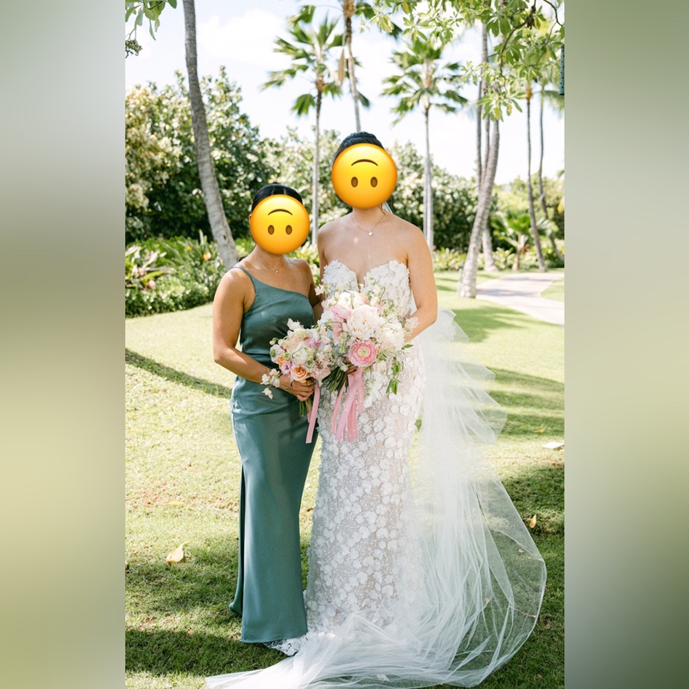 Revelry Jade Satin Bridesmaid Dress in Rosemary (729)